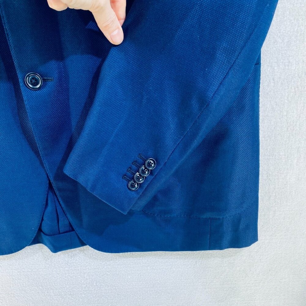 Ermenegildo Zegna Blazer Mens 42R Blue Wool Mil Easy Sport Coat Jacket - Picture 2 of 14